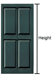 Height for Bi-fold Raised Panel Shutters