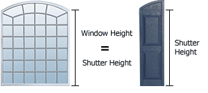 Arch Raised Panel Elliptical Exterior Vinyl Window Shutters