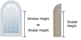 Arch Fanfold Vinyl Exterior Shutters