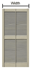 Width for Vinal Louvered Shutters