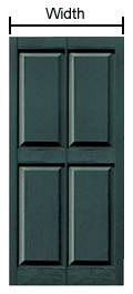 Width for Bi-folded Raised Panel Shutters