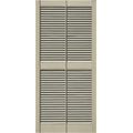 Mid America Louvered Double Wide Custom Vinyl Exterior Shutters Style L7 with Straight Top