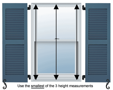 For fully functional shutters, measure your windows at the left, middle, and right for the most accurate window measurement.