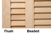 Wooden Shutters Shown with Decorative Beading and Flush