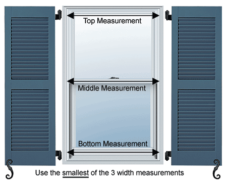 For fully functional shutters, measure your windows at the top, middle, and bottom for the most accurate measurement.