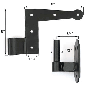 Sizes of Suffolk Shutter Hinge and Pintle Set