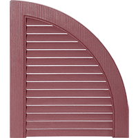 Mid America Quarter Round Arch Top in Louver Shutter Style for Custom Shutters