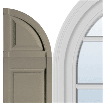 Arch Panel Shutter next to 1/2 Round Arched Window