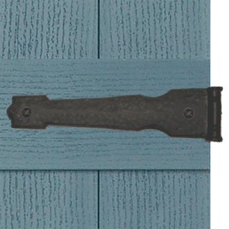 Close-Up of Faux Exterior Shutter Hinges