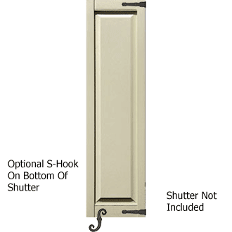 Decorative Shutter Hardware on a Raised Panel Shutter