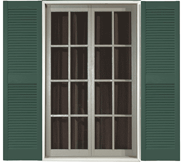 L2 Louvered Shutters Installed on a Window