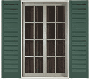 Mid America L4 Style Decorative Shutters Installed on a Window