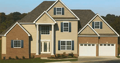 Louver/Raised Panel Shutters Installed on a House