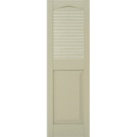 Mid America Louver Panel Combination Custom Vinyl Shutters Style LP1 with Cathedral Top