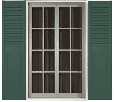 Louver Panel Combination Shutters Installed on a Window
