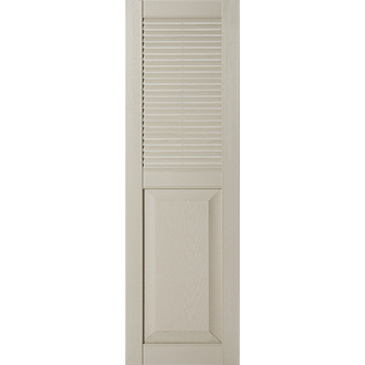 Mid America Louver Panel Combination Custom Vinyl Shutters Style LP1 with Straight Top