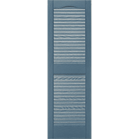 1 Pair Mid-America Cathedral Open Louver Vinyl Standard Shutter 12 x 25 002 Black 