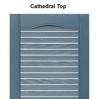 One Piece Louvered Plastic Shutter Cathedral Top