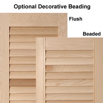 Wooden Exterior Shutters with Beaded Styles